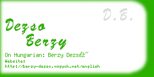 dezso berzy business card